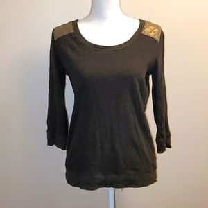 Express olive and gold sweater